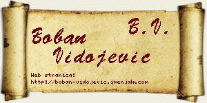 Boban Vidojević vizit kartica